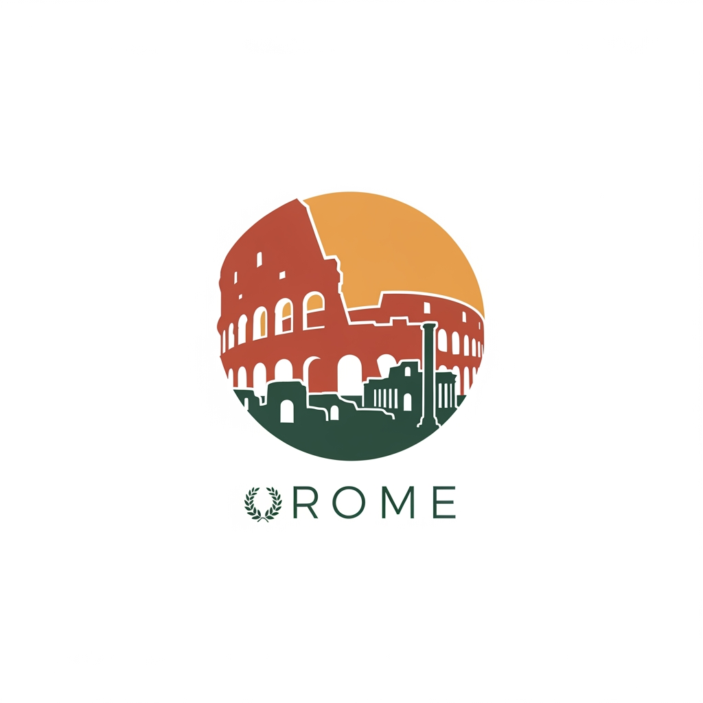 AI Design for maak een beeldmerk logo van Rome