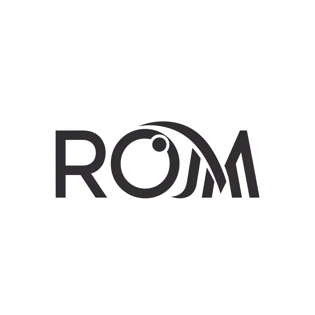 AI Design for maak een beeldmerk logo voor een bedrijf die rom noemt maar maak de logo rom