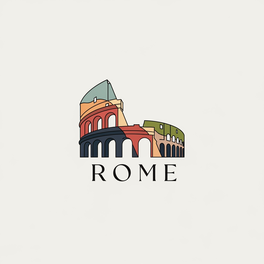AI Design for maak een beeldmerk logo van Rome