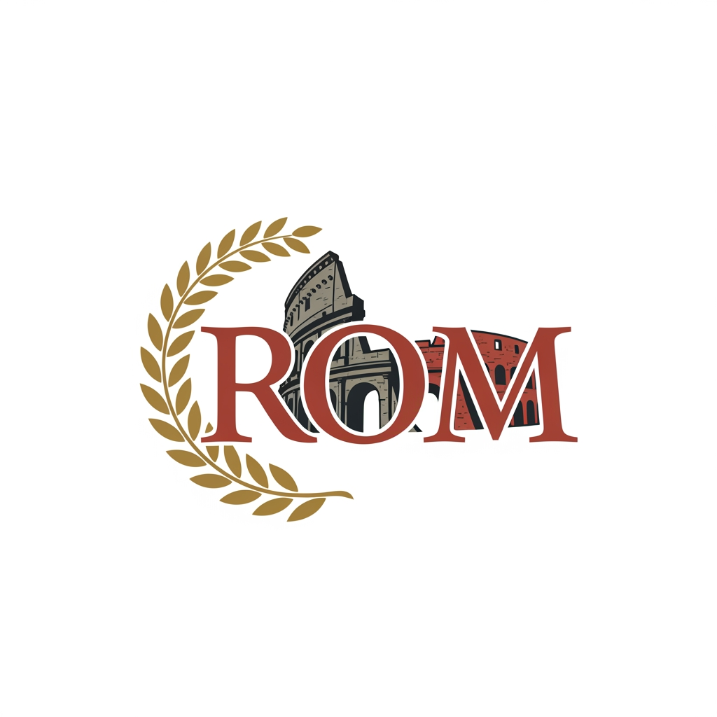 AI Design for maak een beeldmerk logo voor een bedrijf die rom noemt maar maak de logo iets met rome