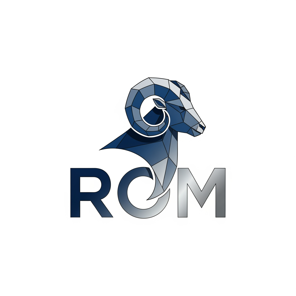 AI Design for maak een beeldmerk logo voor een bedrijf die rom noemt maar maak de logo rom