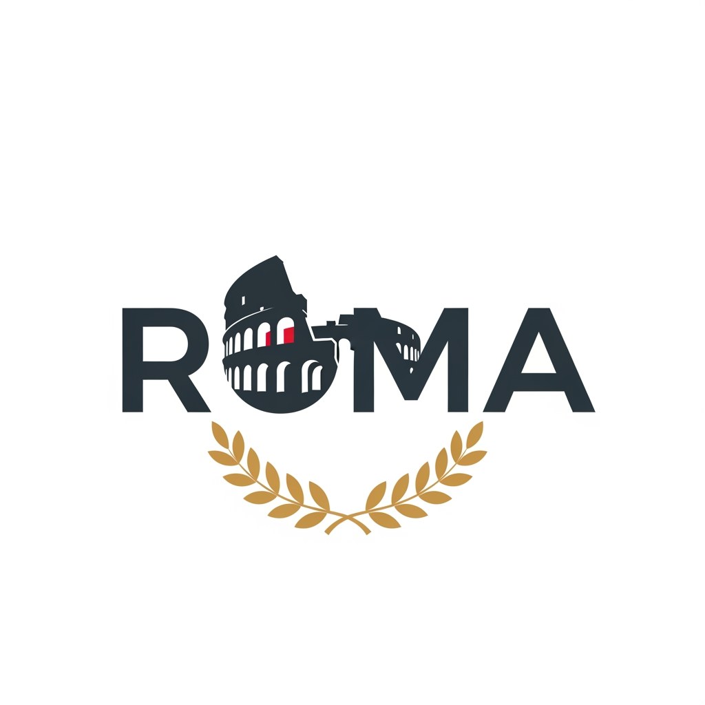 AI Design for maak een beeldmerk logo voor een bedrijf die rom noemt maar maak de logo iets met rome maar, maak alleen de beeldmerk