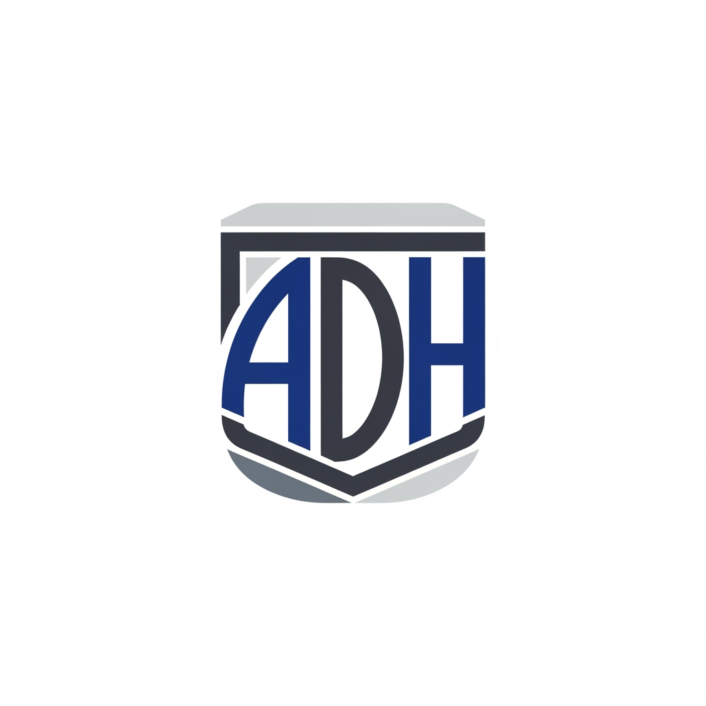 AI Design for maak een embleem logo waar adh erop staat betere niet veel kleuren geen naam erop alleen logo ngeen naam