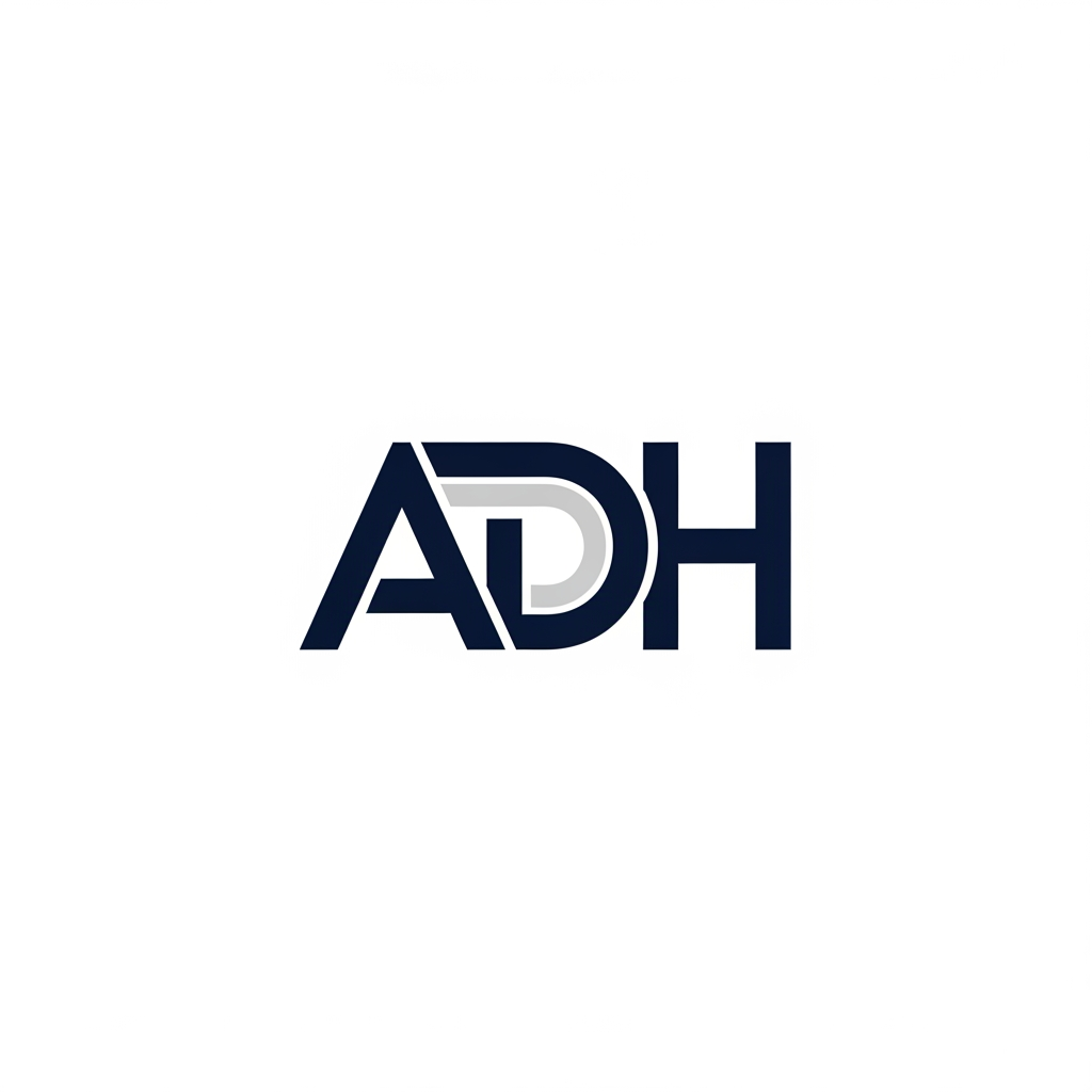 AI Design for maak een embleem logo waar adh erop staat betere niet veel kleuren geen naam erop alleen logo ngeen naam