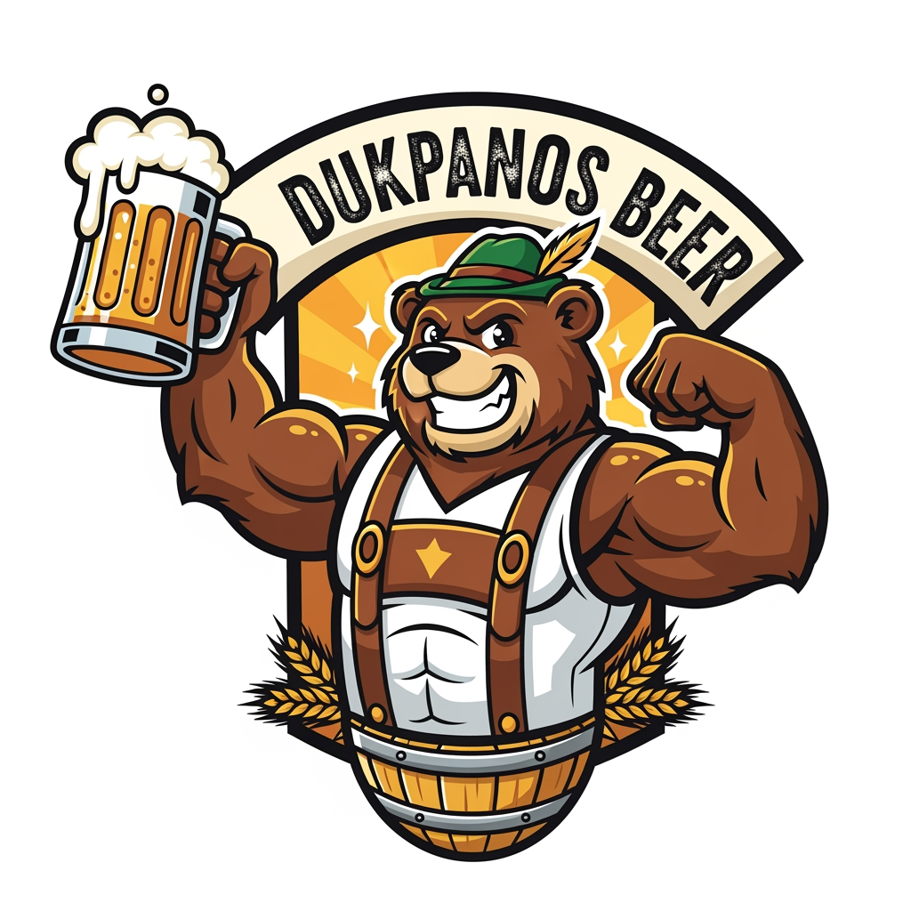 AI Design for maak een mascote logo naam dukpanos beer