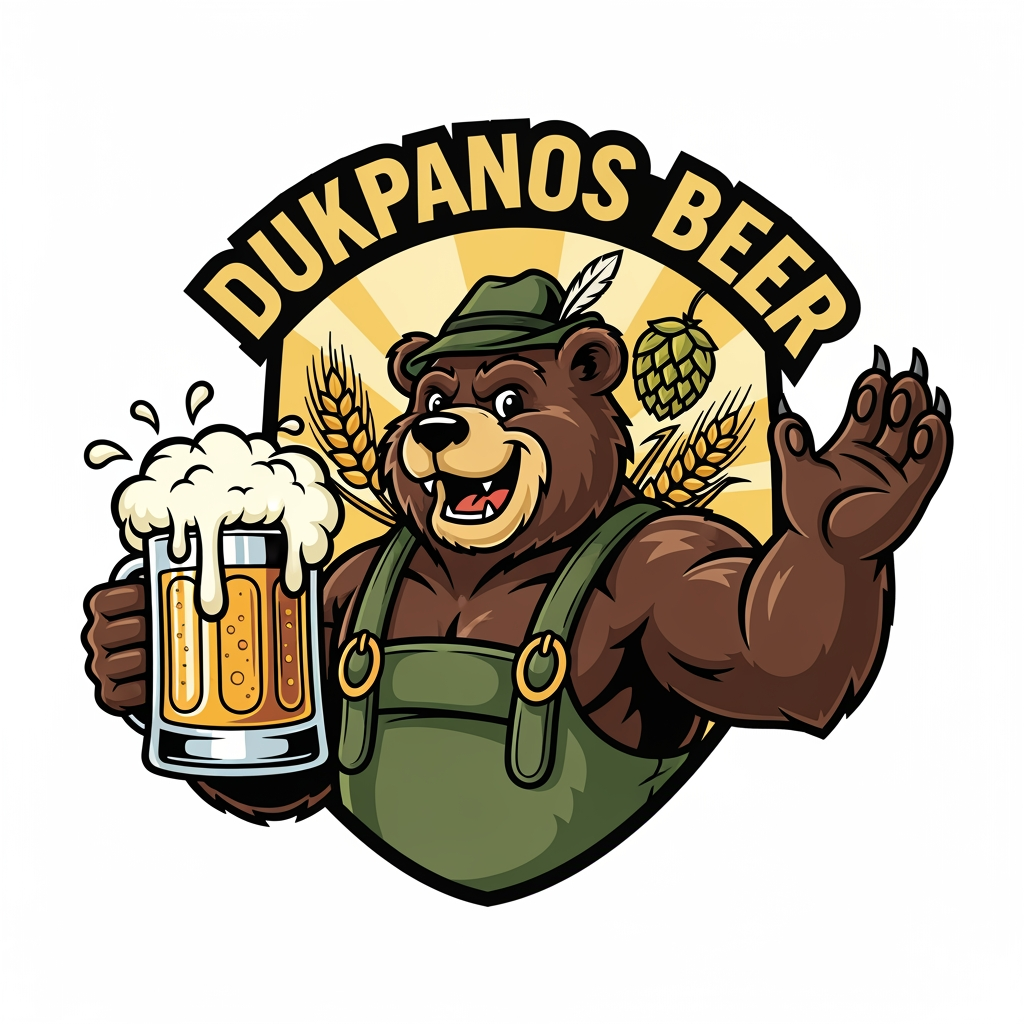 AI Design for maak een mascote logo naam dukpanos beer