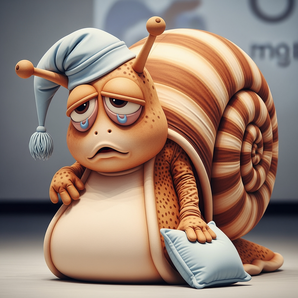 AI Design for Mascotte VAN EEN SLAK DIE MOE IS