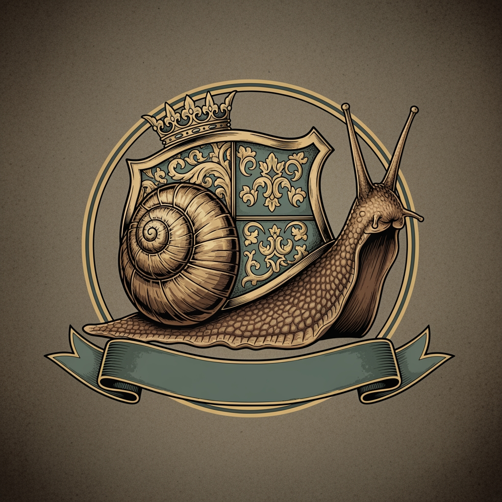 AI Design for maak een embleem van een slak