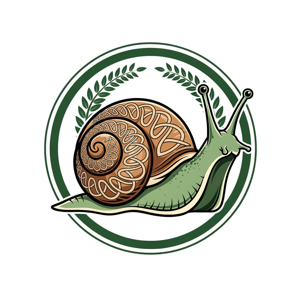 AI Design for maak een embleem van een slak