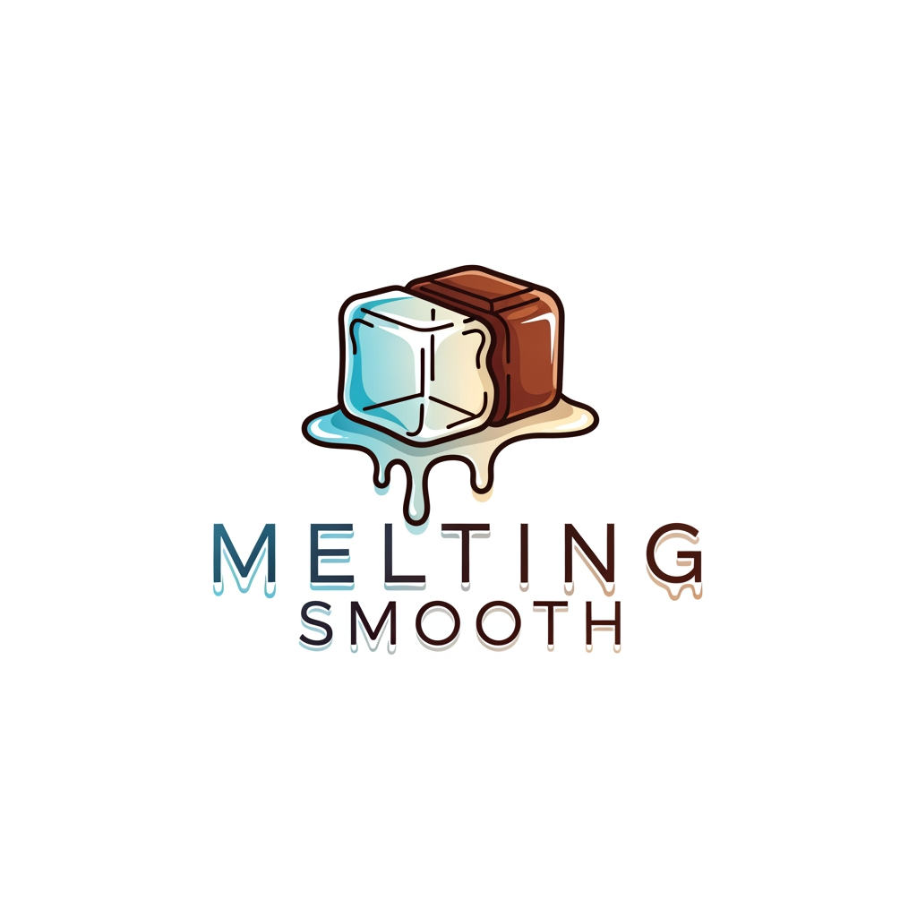 AI Design for create logo add name melting smooth