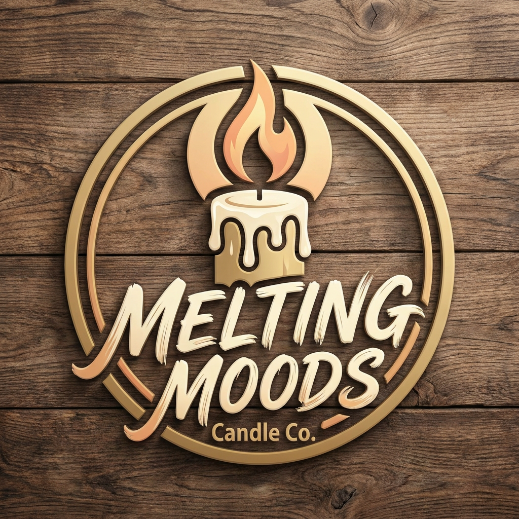 AI Design for melting moods ye name ka logo bana hai or candle manufacturing se relate logo create karna hai