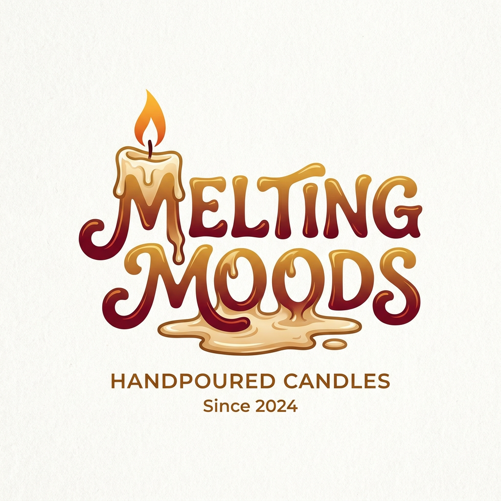 AI Design for melting moods ye name ka logo bana hai or candle manufacturing se relate logo create karna hai