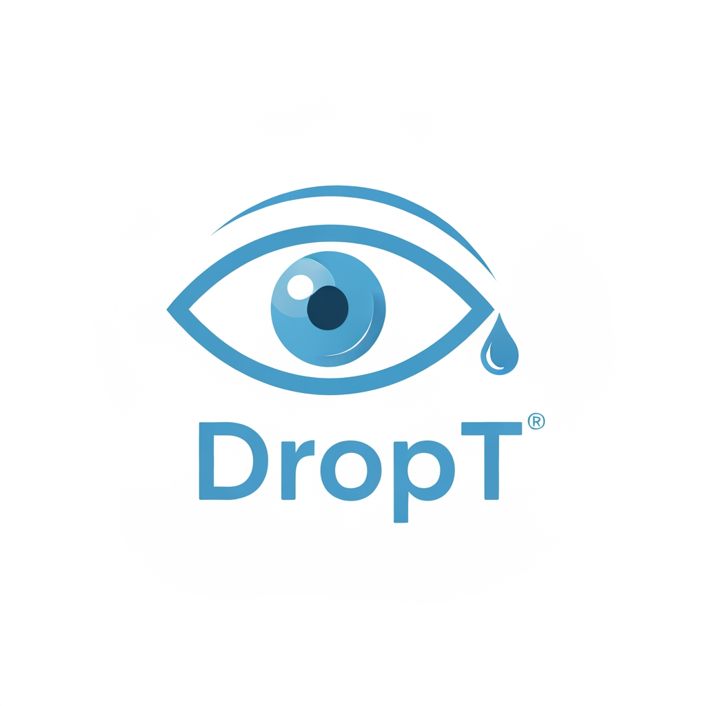 AI Design for i want a logo product name is DropT it is a eye drop assisting tool, it aligns with the eye help open eyelid and applies drop accrurately independently without anyone guide could you please curate a logo  some more idea