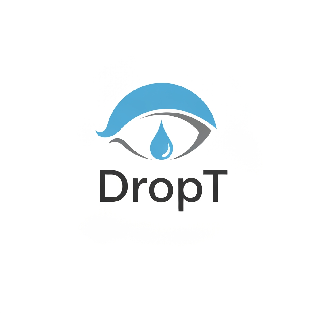 AI Design for i want a logo product name is DropT it is a eye drop assisting tool, it aligns with the eye help open eyelid and applies drop accrurately independently without anyone guide could you please curate a logo  some more idea
