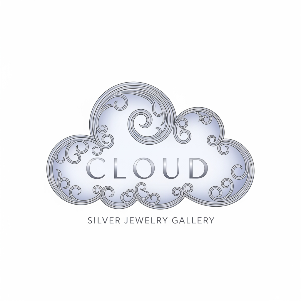 AI Design for logo for silver jewelry gallery with brand name (cloud)