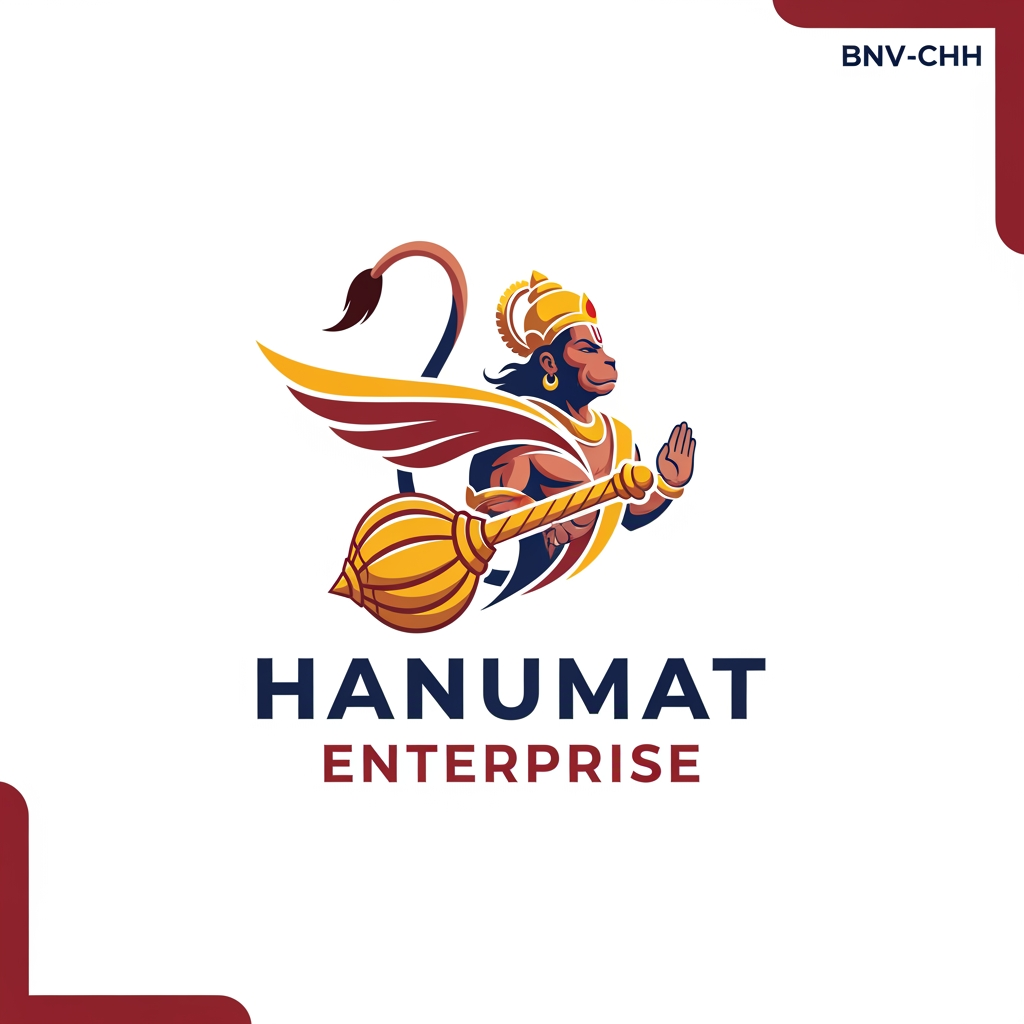 AI Design for hanumat enterprise  logo desing batch bnave chhe