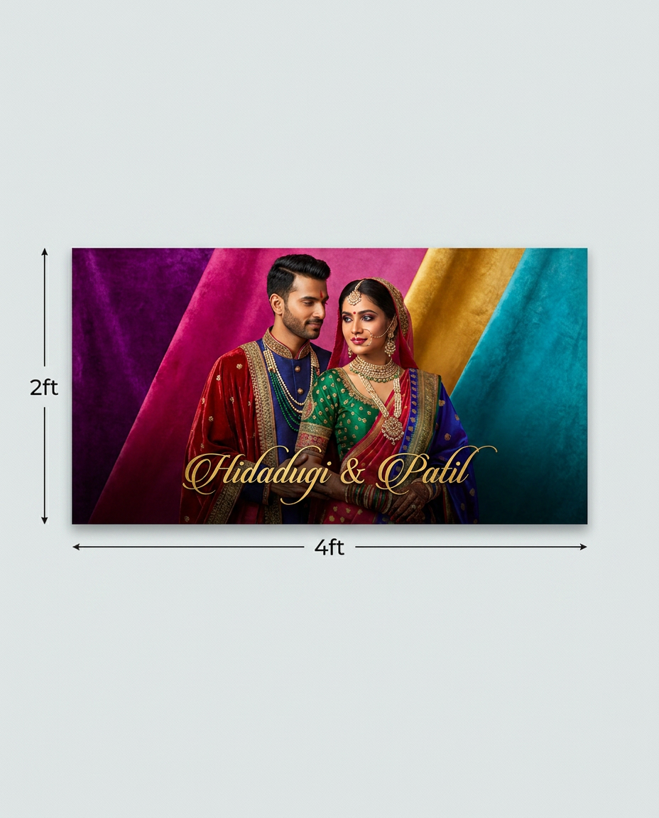 AI Design for A stunning, high-fashion portrait featuring a vibrant, multicolored aesthetic with bold saturated hues. Soft, cinematic studio lighting highlights the subject's features, creating a radiant glow against a dynamic, abstract color-blocked background with rich, velvety textures. 2ft height 4ft width only poster