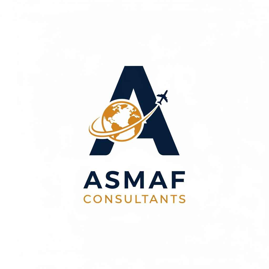 AI Design for Design a modern, premium, and professional logo for "ASMAF Consultants", an international education and study abroad consultancy. Create a bold and distinctive letter "A" as the main element of the logo. Integrate a subtle globe and airplane trail within or around the letter A to represent global education, international opportunities, and student mobility. Use a clean, corporate, and minimalist design style. The logo should convey trust, success, professionalism, and global reach. Use a sophisticated color palette of Navy Blue and Gold. Include the text "ASMAF Consultants" in a modern sans-serif font beneath or beside the icon. The design should be scalable, memorable, premium, and suitable for websites, social media, business cards, and marketing materials. White background, high-end branding style, vector logo, clean lines, and balanced composition.
Colour Theme: mustard colour and Bule