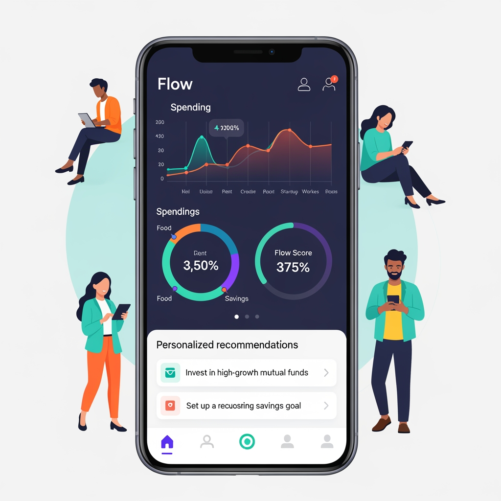 AI Design for i am writing summarization give me what is flow how its usefulJun 20Claude responded: Flow is an AI-powered financial health companion app designed for Gen Z and young professionals in India (age 22–35) — salaried employees, freelancers, creator…Flow is an AI-powered financial health companion app designed for Gen Z and young professionals in India (age 22–35) — salaried employees, freelancers, creators, and startup workers.