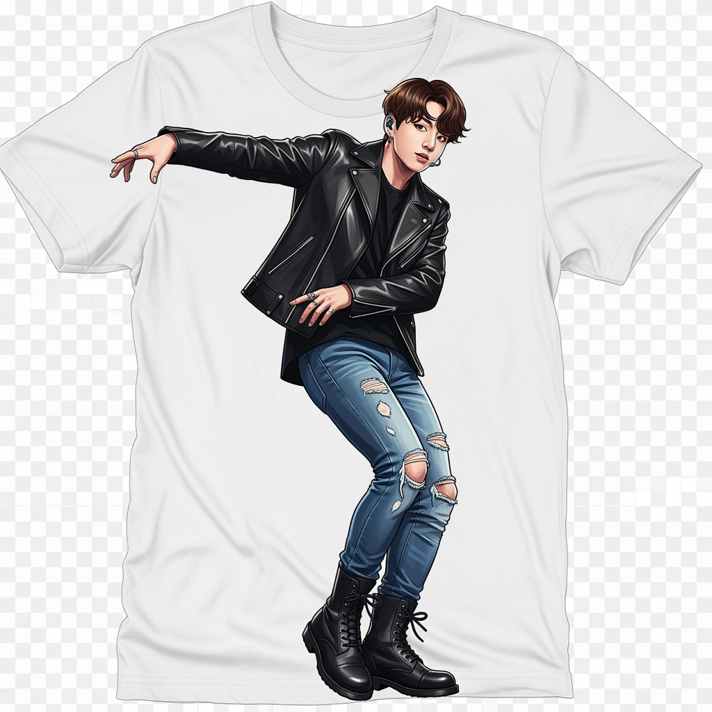 AI Design for t shirt print bts member whit transprancy background