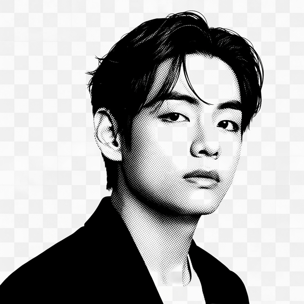 AI Design for t shirt print bts member whit transprancy background