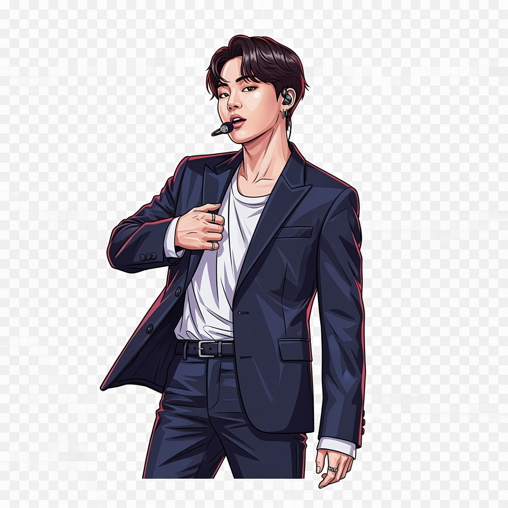 AI Design for t shirt print bts member whit transprancy background