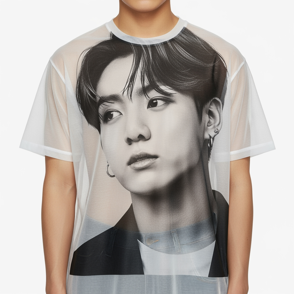 AI Design for junkook transprancy tshirt print big size