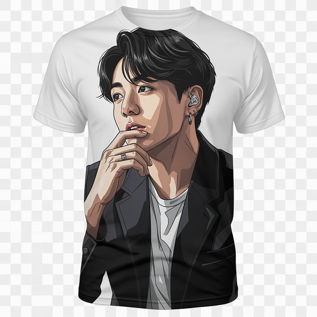 AI Design for junkook transprancy for tshirt print big size
