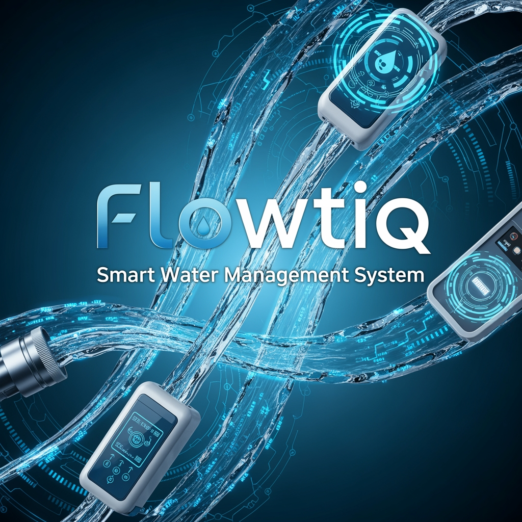 AI Design for Brand name is Flowtiq ,and the company works under smart water management system