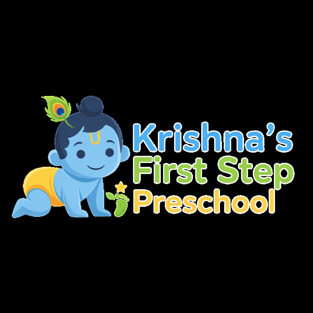AI Design for i want logo for my preschool krishna's first step preschool
make it compact
few more sample