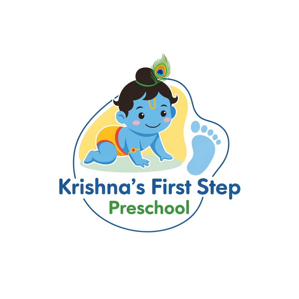AI Design for i want logo for my preschool krishna's first step preschool
make it compact
