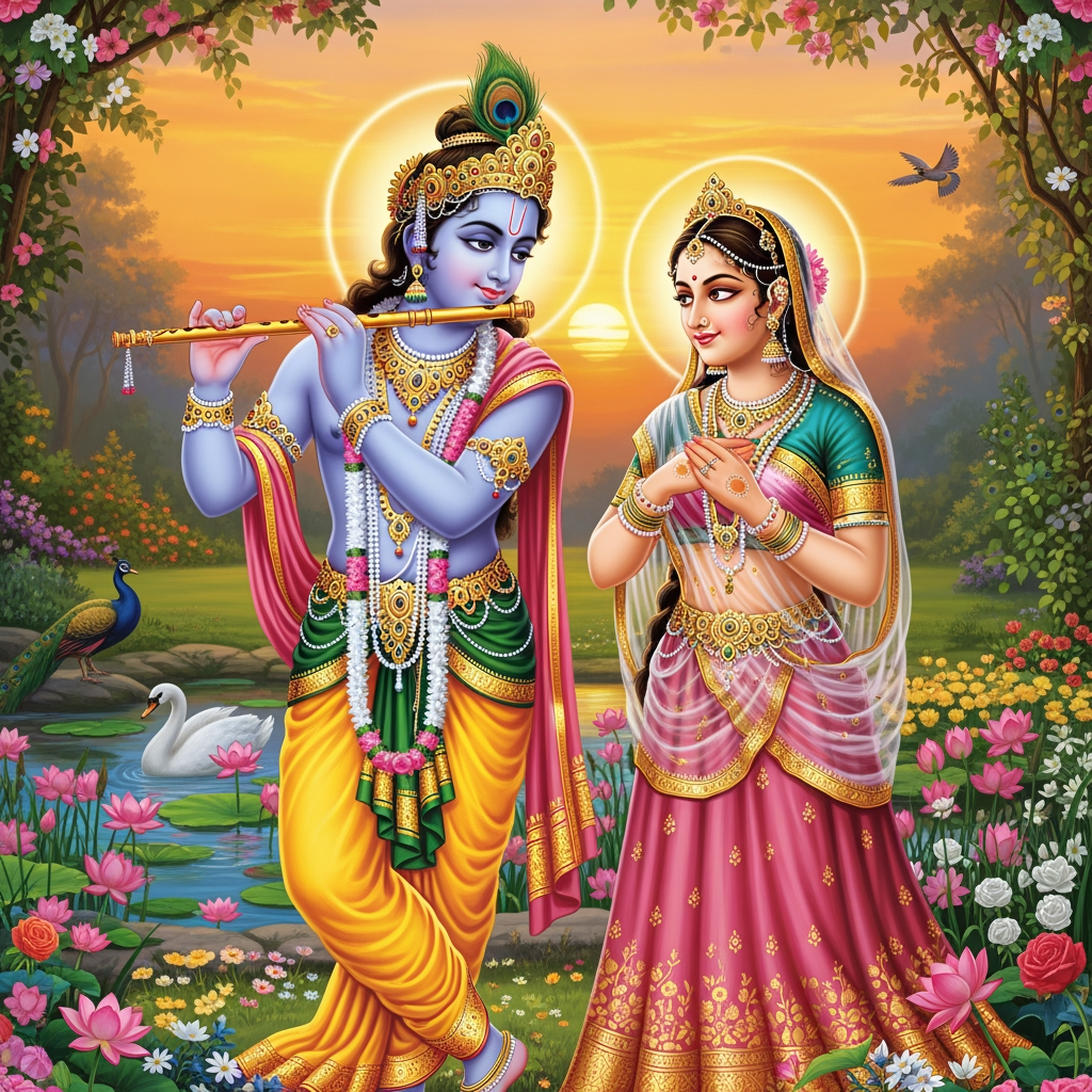 AI Design for radha krishna best image bana ke do