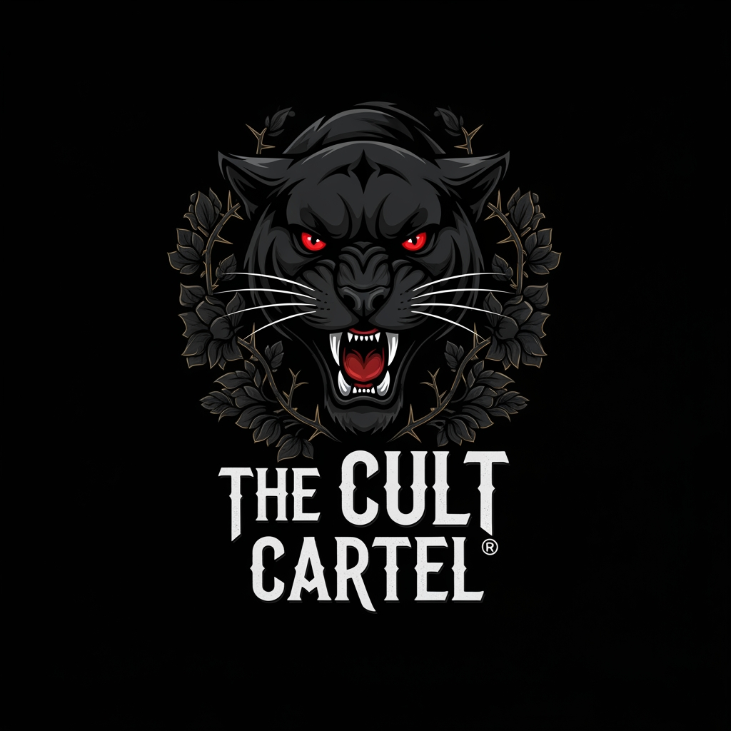 AI Design for The Cult Cartel - Streetwear Clothing Brand. use best suitable font. if need use any animal in logo which will relate to out brand. make it premium and luxury