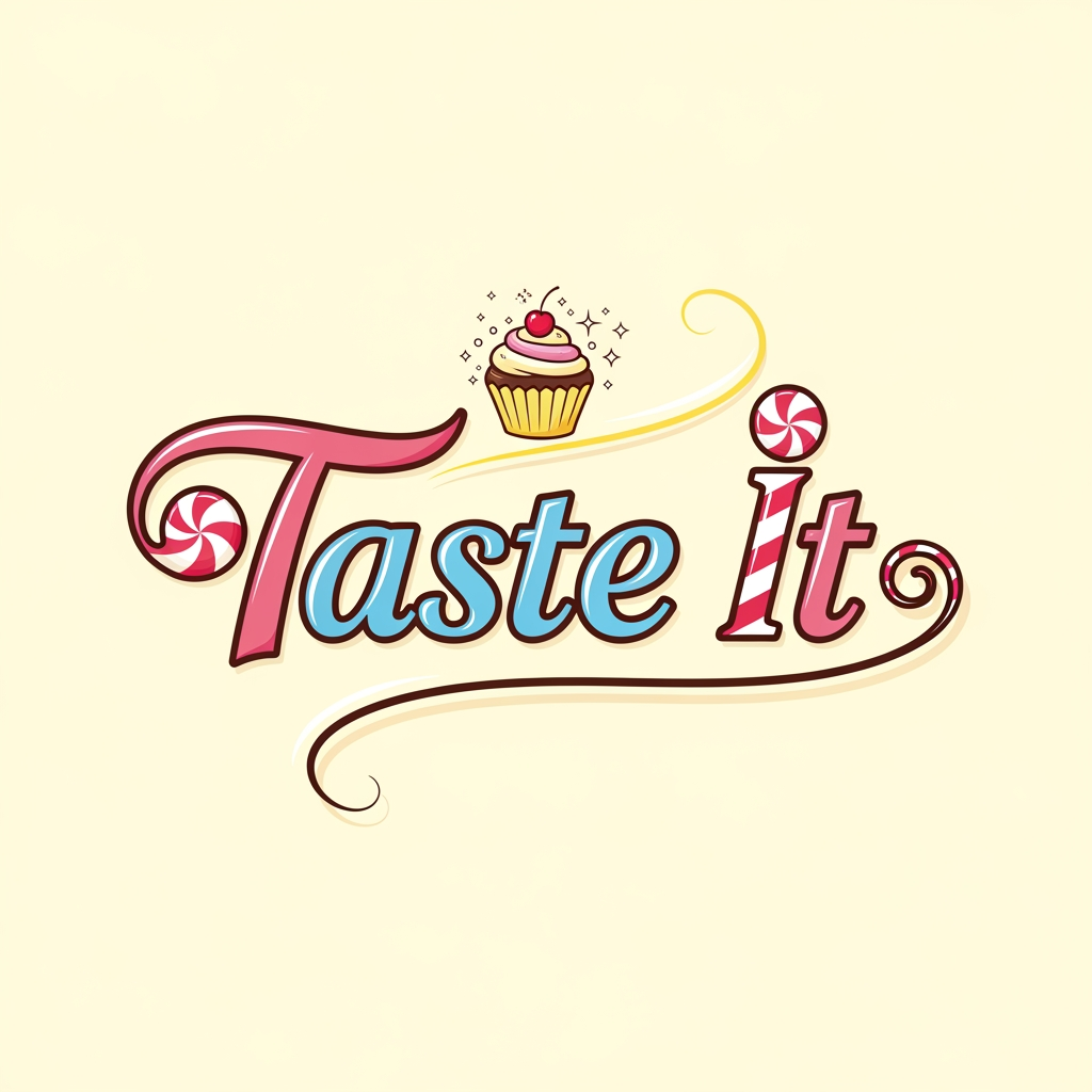 AI Design for Creating a logo. The brand name was Taste It. The Company purpose Sweet shop