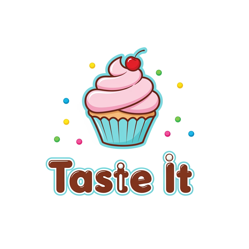 AI Design for Creating a logo. The brand name was Taste It. The Company purpose Sweet shop