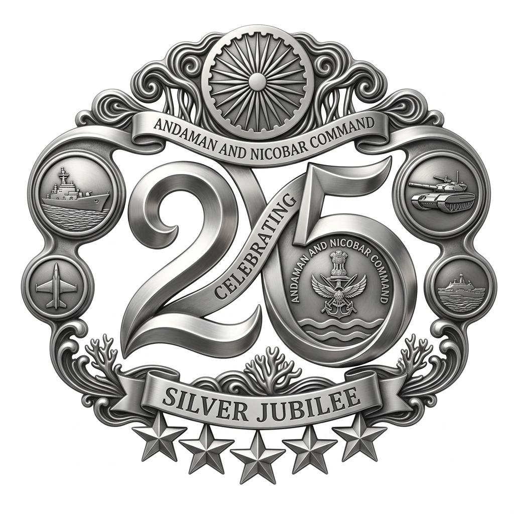 AI Design for silver colour logo and andaman and nicobar logo will be merge as a design