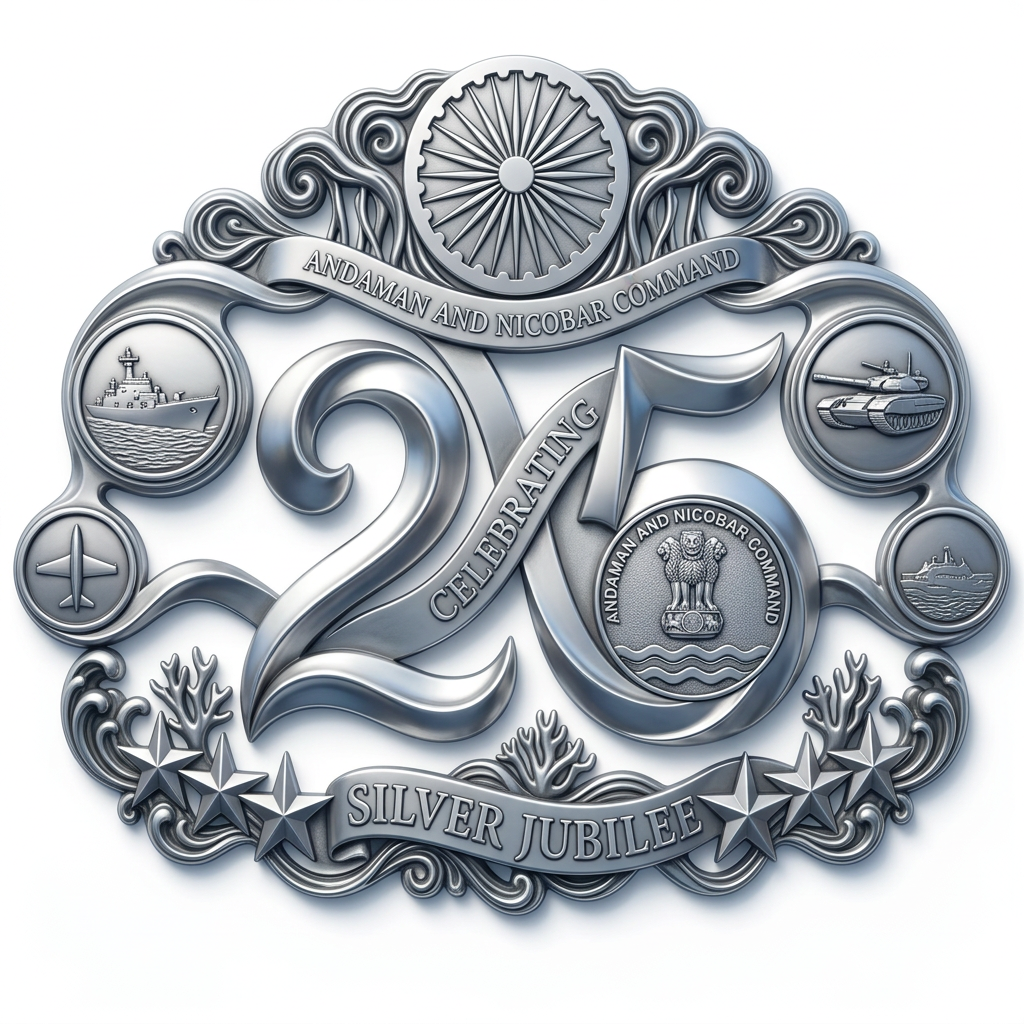 AI Design for silver colour logo and andaman and nicobar logo will be merge as a design