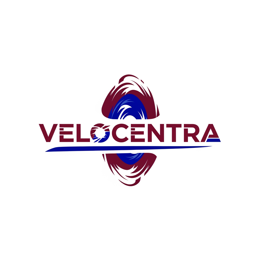 AI Design for A create this  brand logo.  logo name is Velocentra.  logo color is AA1C41 and 0A2947