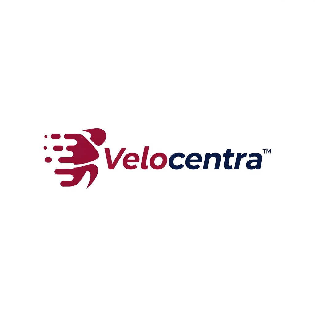 AI Design for A create this  brand logo.  logo name is Velocentra.  logo color is AA1C41 and 0A2947
