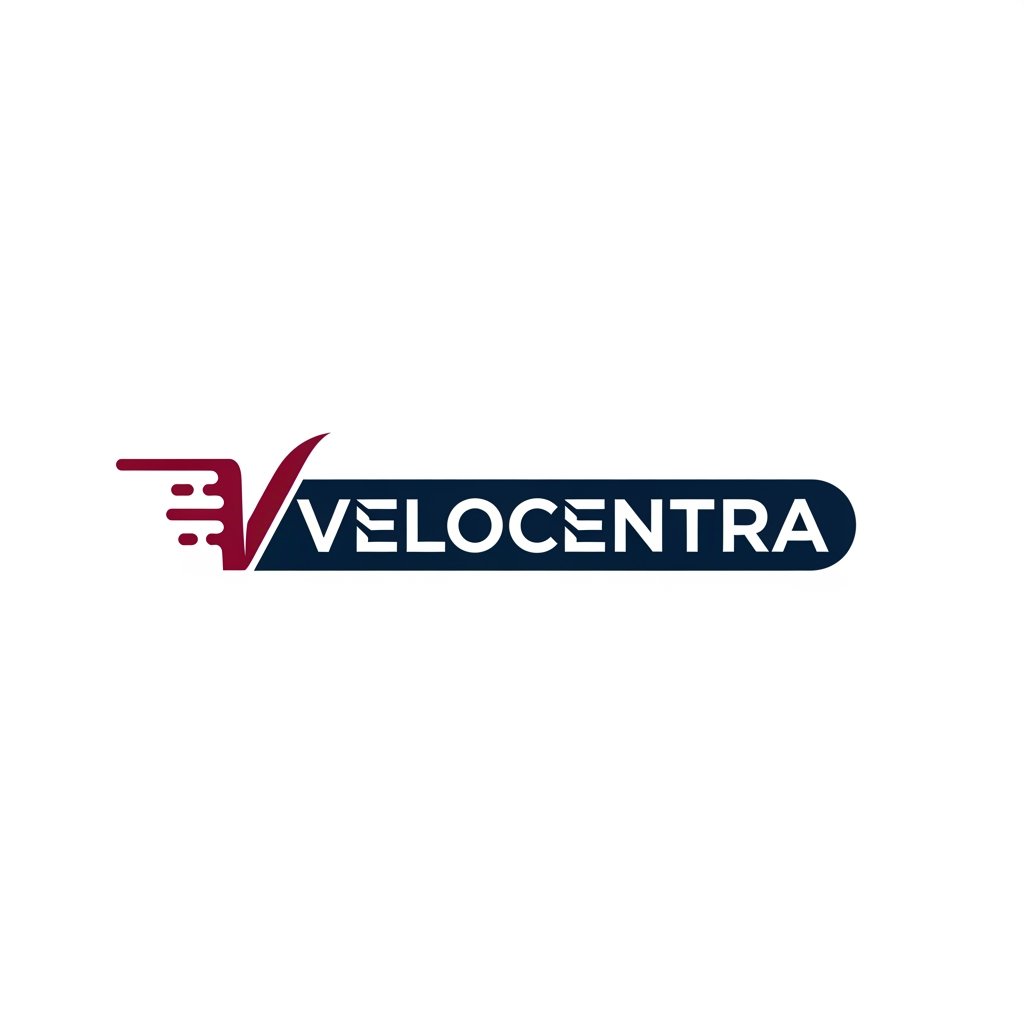 AI Design for A create this  brand logo.  logo name is Velocentra.  logo color is AA1C41 and 0A2947