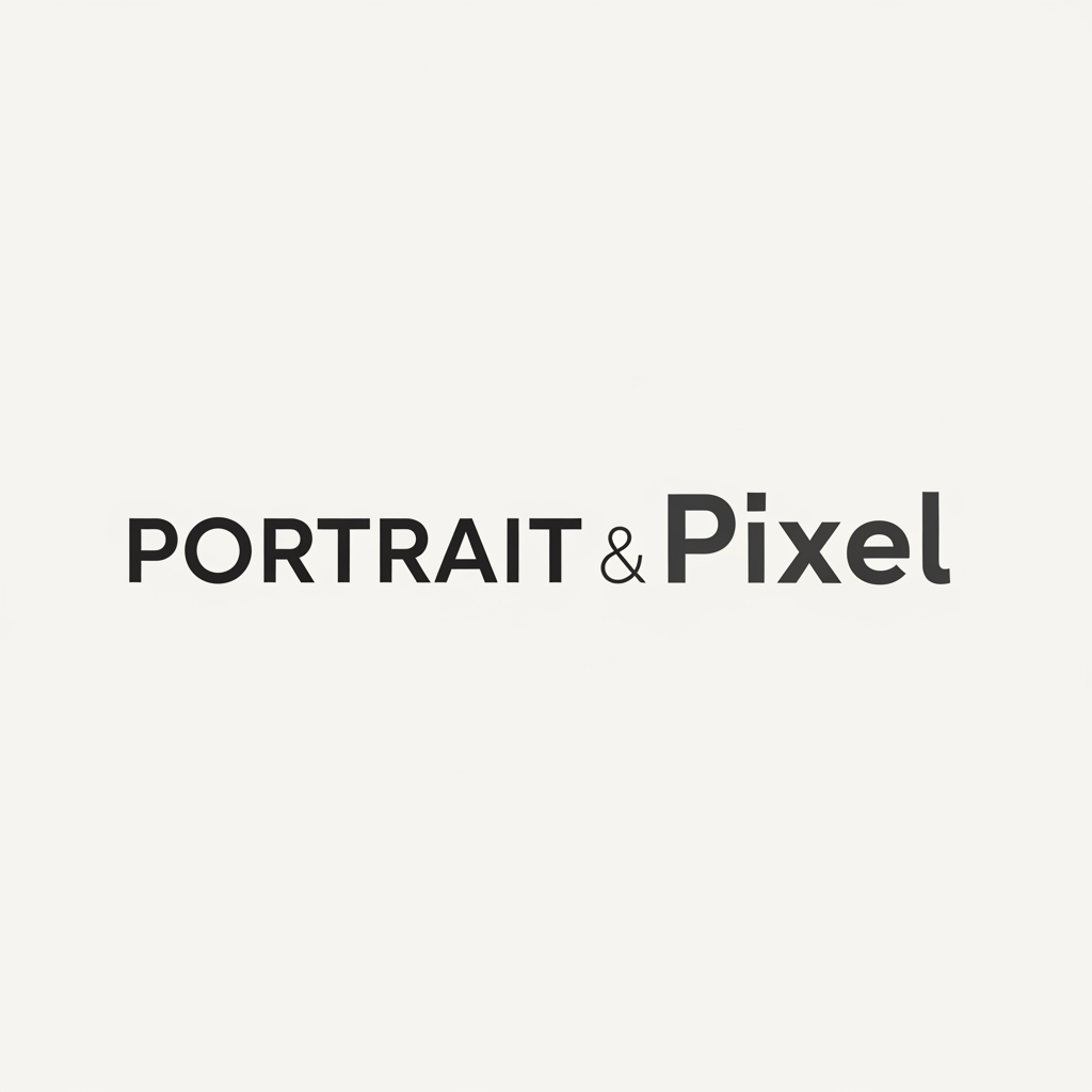 AI Design for (Portrait & Pixel)  logo name generate one logo simple word mark logo