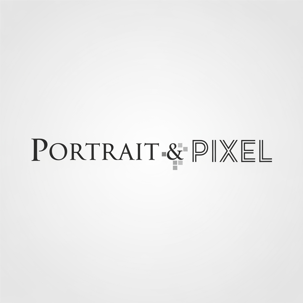AI Design for (Portrait & Pixel)  logo name generate one logo simple word mark logo