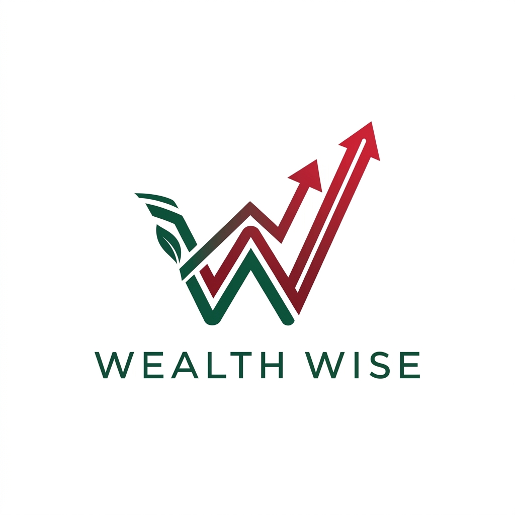 AI Design for pls create a brand logo for my company which is afinacial product dsitrubition company named wealth wise, maybe something around the letter W itself. make the color a good green and red maybe