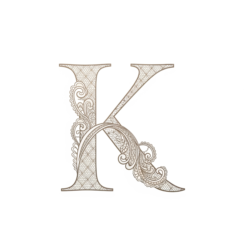 AI Design for K LOGO CREATE A NEW LOGO MACHING WITH LACE WE R A LACE MANUFACTURE