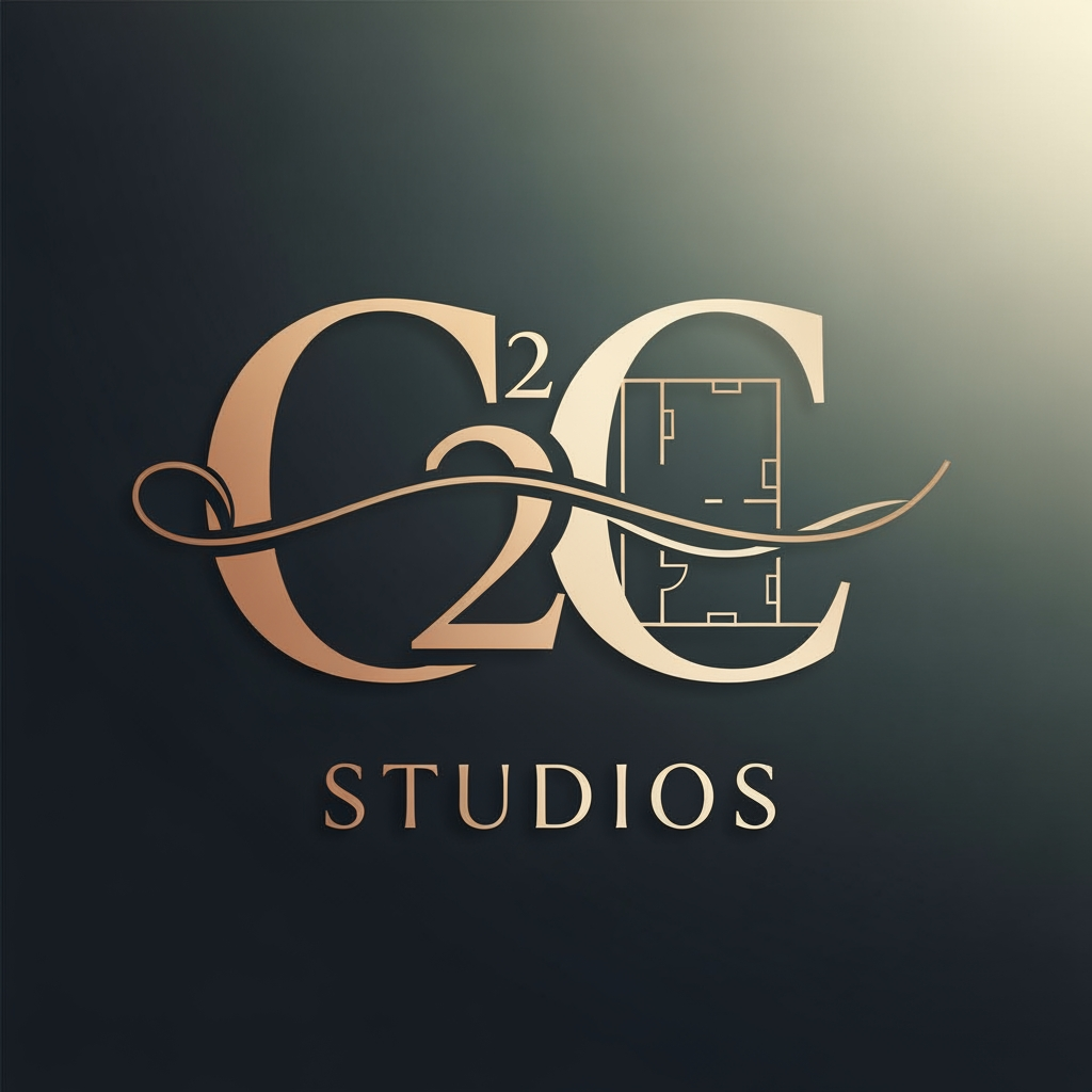 AI Design for my company name it C²Studios im an interior designing make it flowy and elegant