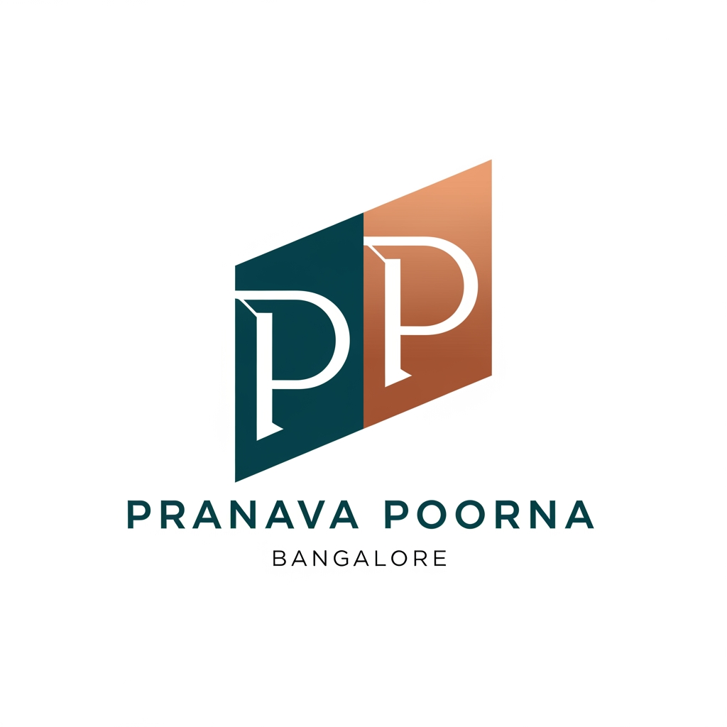 AI Design for A LOGO FOR A DEVELOPER, PLOTTED DEVELOPMWNT NAMED PRANAVA POORNA IN BANGALORE , NEED 2 ALPHABET 'P' . MAKE MINIMAL
