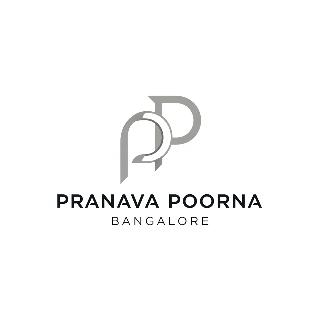 AI Design for A LOGO FOR A DEVELOPER, PLOTTED DEVELOPMWNT NAMED PRANAVA POORNA IN BANGALORE , NEED 2 ALPHABET 'P' . MAKE MINIMAL