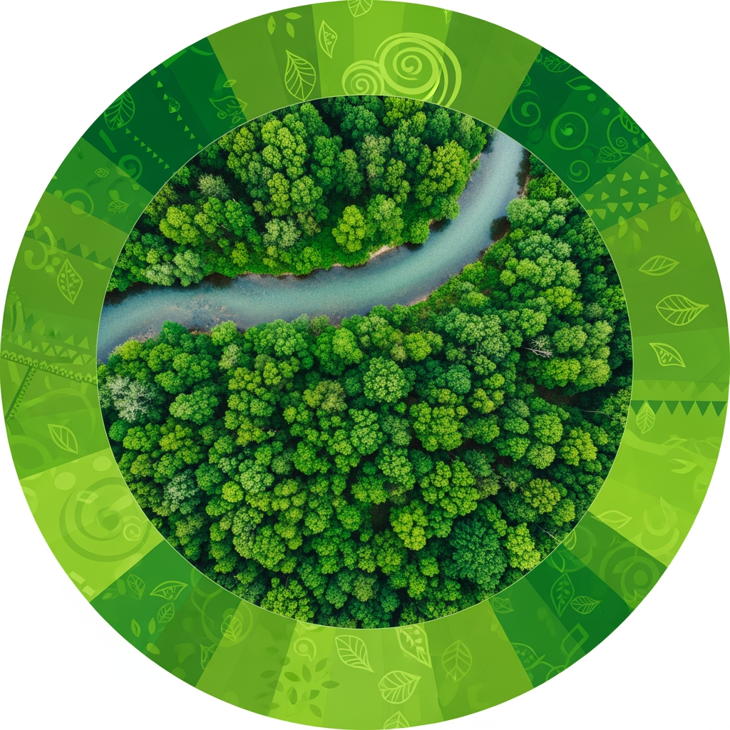 AI Design for round shap and greentheme