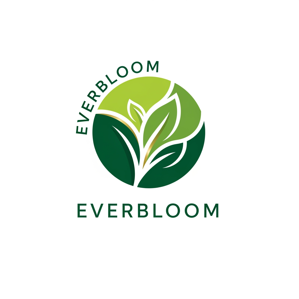 AI Design for round shap and greentheme makeup product logo iconic and unique