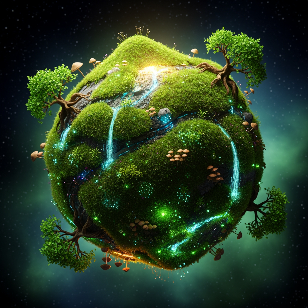 AI Design for round shap and greentheme